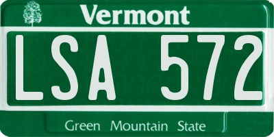 VT license plate LSA572