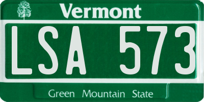 VT license plate LSA573