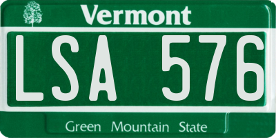 VT license plate LSA576