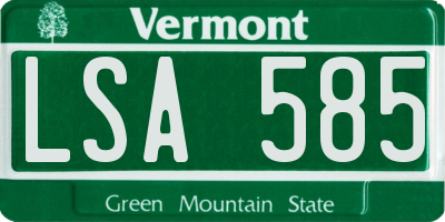 VT license plate LSA585