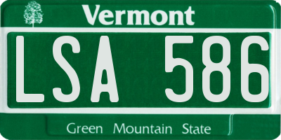 VT license plate LSA586