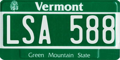 VT license plate LSA588