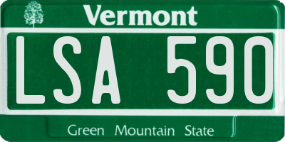 VT license plate LSA590