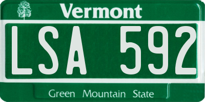 VT license plate LSA592