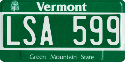 VT license plate LSA599