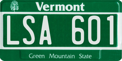 VT license plate LSA601
