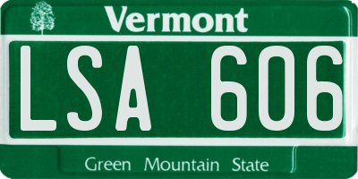 VT license plate LSA606