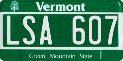 VT license plate LSA607