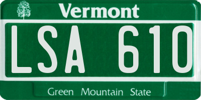 VT license plate LSA610