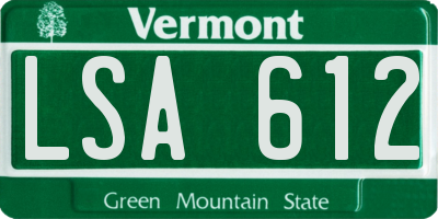 VT license plate LSA612