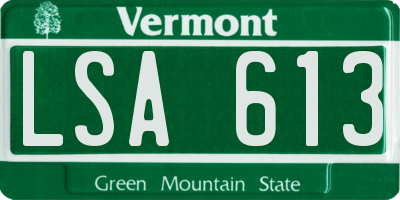 VT license plate LSA613