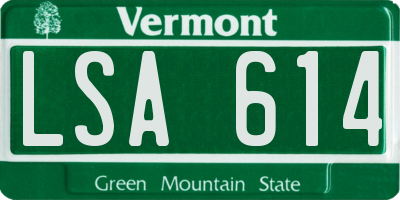 VT license plate LSA614