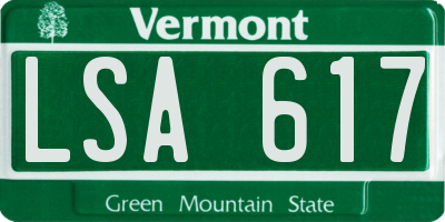 VT license plate LSA617
