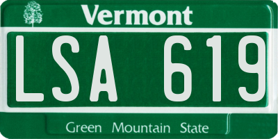 VT license plate LSA619