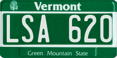 VT license plate LSA620