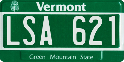 VT license plate LSA621