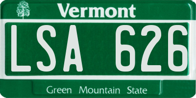 VT license plate LSA626