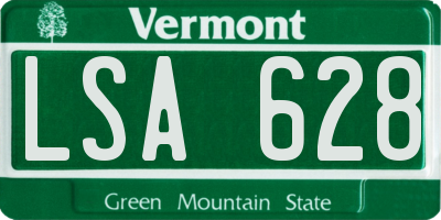 VT license plate LSA628