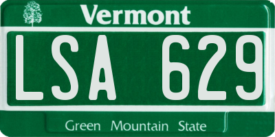 VT license plate LSA629