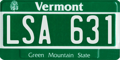 VT license plate LSA631