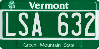 VT license plate LSA632