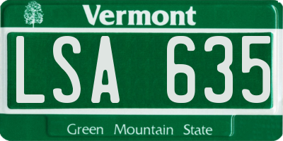 VT license plate LSA635