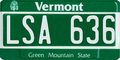 VT license plate LSA636