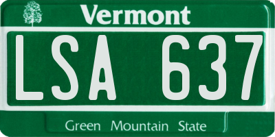 VT license plate LSA637