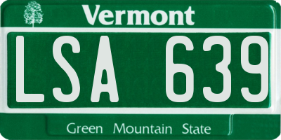 VT license plate LSA639