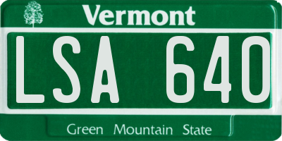 VT license plate LSA640