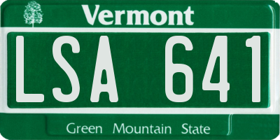 VT license plate LSA641