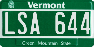VT license plate LSA644