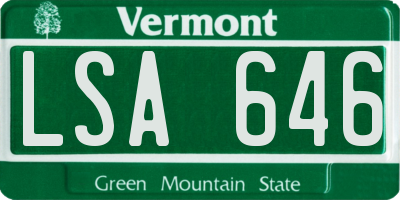 VT license plate LSA646