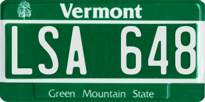 VT license plate LSA648