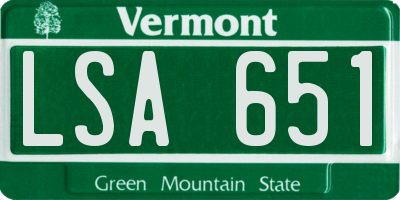 VT license plate LSA651