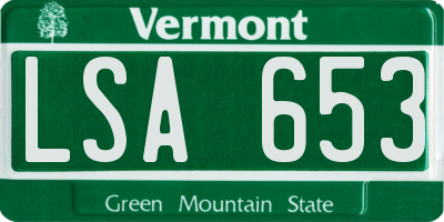VT license plate LSA653