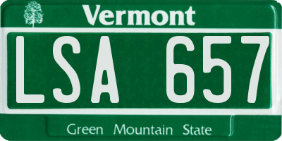 VT license plate LSA657