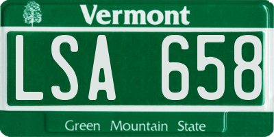 VT license plate LSA658