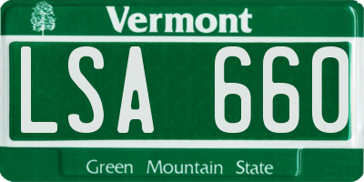 VT license plate LSA660