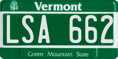 VT license plate LSA662