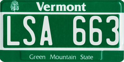 VT license plate LSA663
