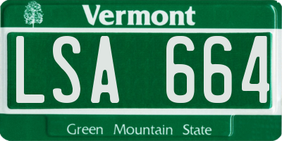 VT license plate LSA664