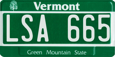 VT license plate LSA665