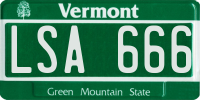 VT license plate LSA666