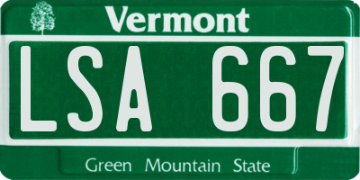 VT license plate LSA667
