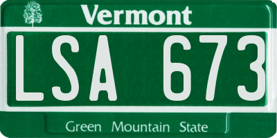 VT license plate LSA673