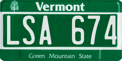 VT license plate LSA674