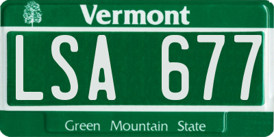 VT license plate LSA677