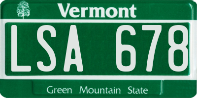 VT license plate LSA678
