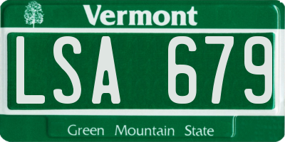 VT license plate LSA679